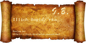 Illich Boglárka névjegykártya
